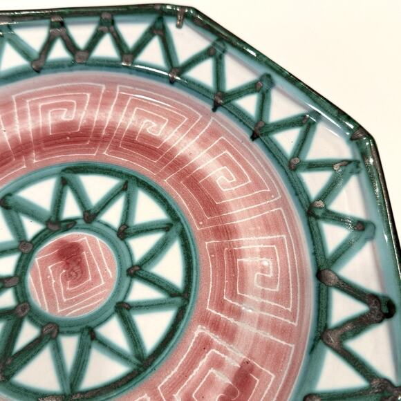 Robert Picault Pottery Octagon Plate 10" La Roue Vallauris, France - Signed - Picture 3 of 5